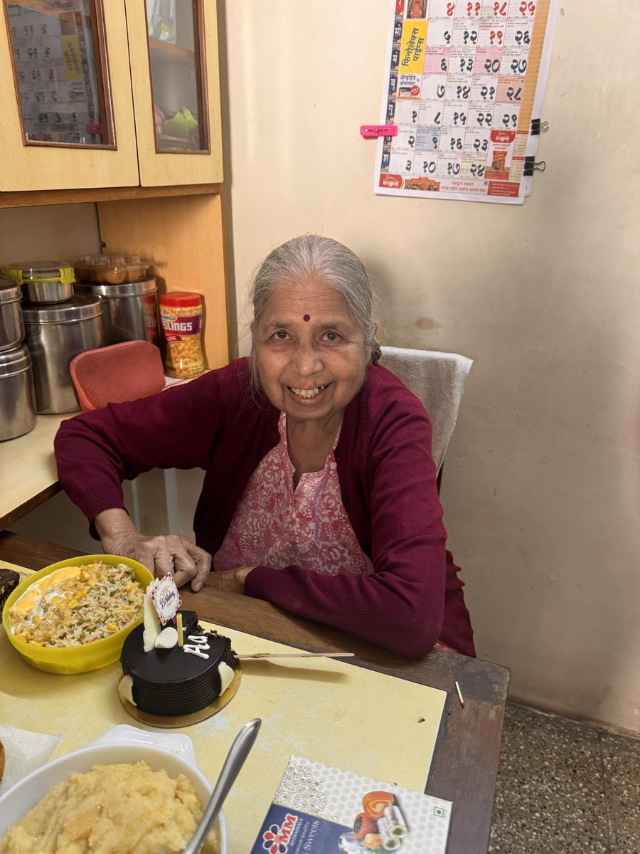 medhaoka's tweet photo. आई❤️ Happy 85th Birthday 🎉🎂 Celebrating  with a meal cooked with love, just like the countless memories she's served us over the years. Here's to a day as heartwarming as her homemade meals. 💖 #blessed #AaiTurns85 #CookedWithLove #creamycheesycorn #herbrice #peacockplant https://t.co/At6TxA5Cj3
