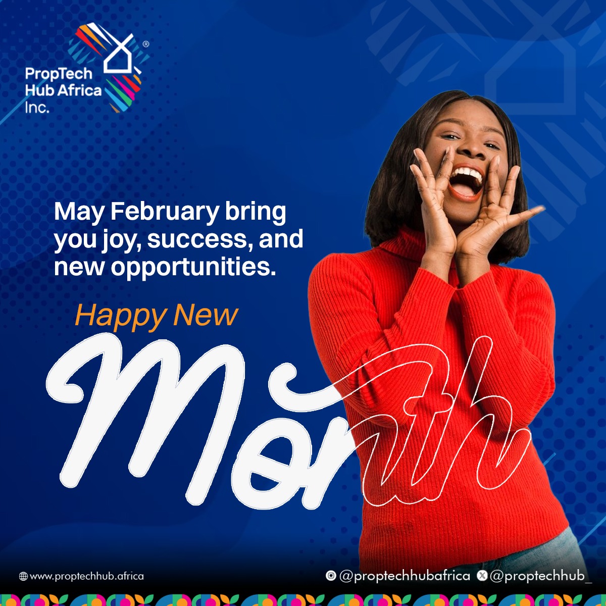 Proptechhub_'s tweet image. Happy New Month! May February bring you joy, success, and new opportunities.

#happynewmonth #NewMonthNewGoals #newbeginnings #proptechstartup #Proptech