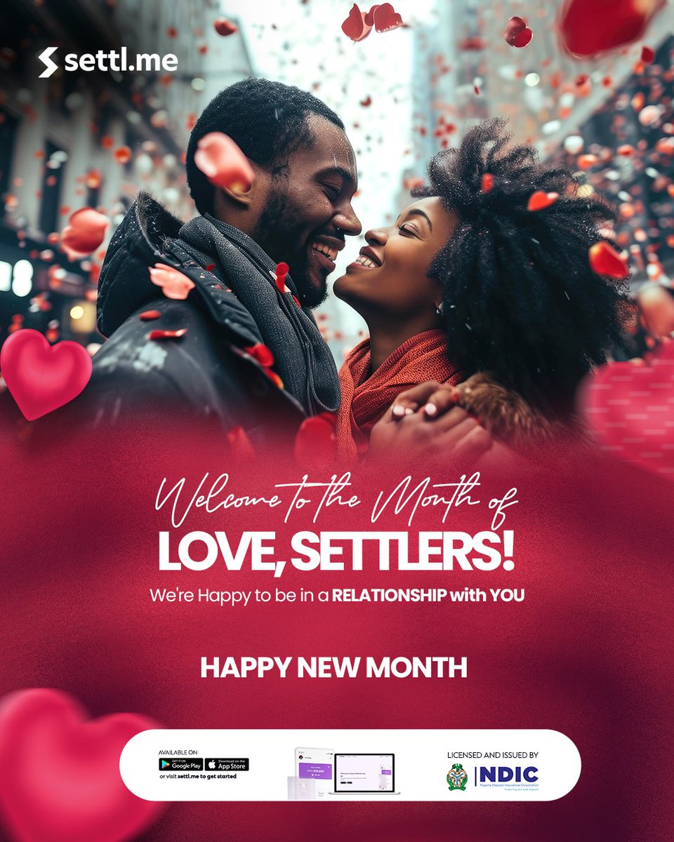 Settl_me's tweet photo. Settling into February with love in our hearts! 💖 

We are excited to continue our wonderful relationship with YOU. 

Happy New Month! 🌟

 #SettleMe #February #HappyNewMonth https://t.co/5ykgPns95m