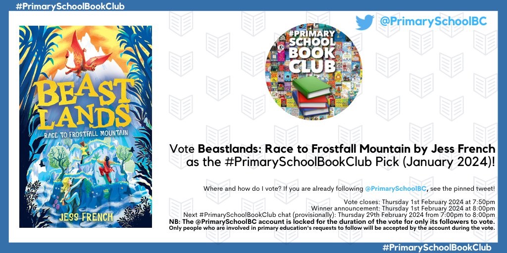 Less than 12 hours remaining!! 
If you think Beastlands deserves the #PrimarySchoolBookClub vote then please head to 
@PrimarySchoolBC
 and vote for it using the pinned tweet! 😍💕🐒🦇🐴🦄🦋🐛🐞🦉🦅🐢🐙🦐🦞