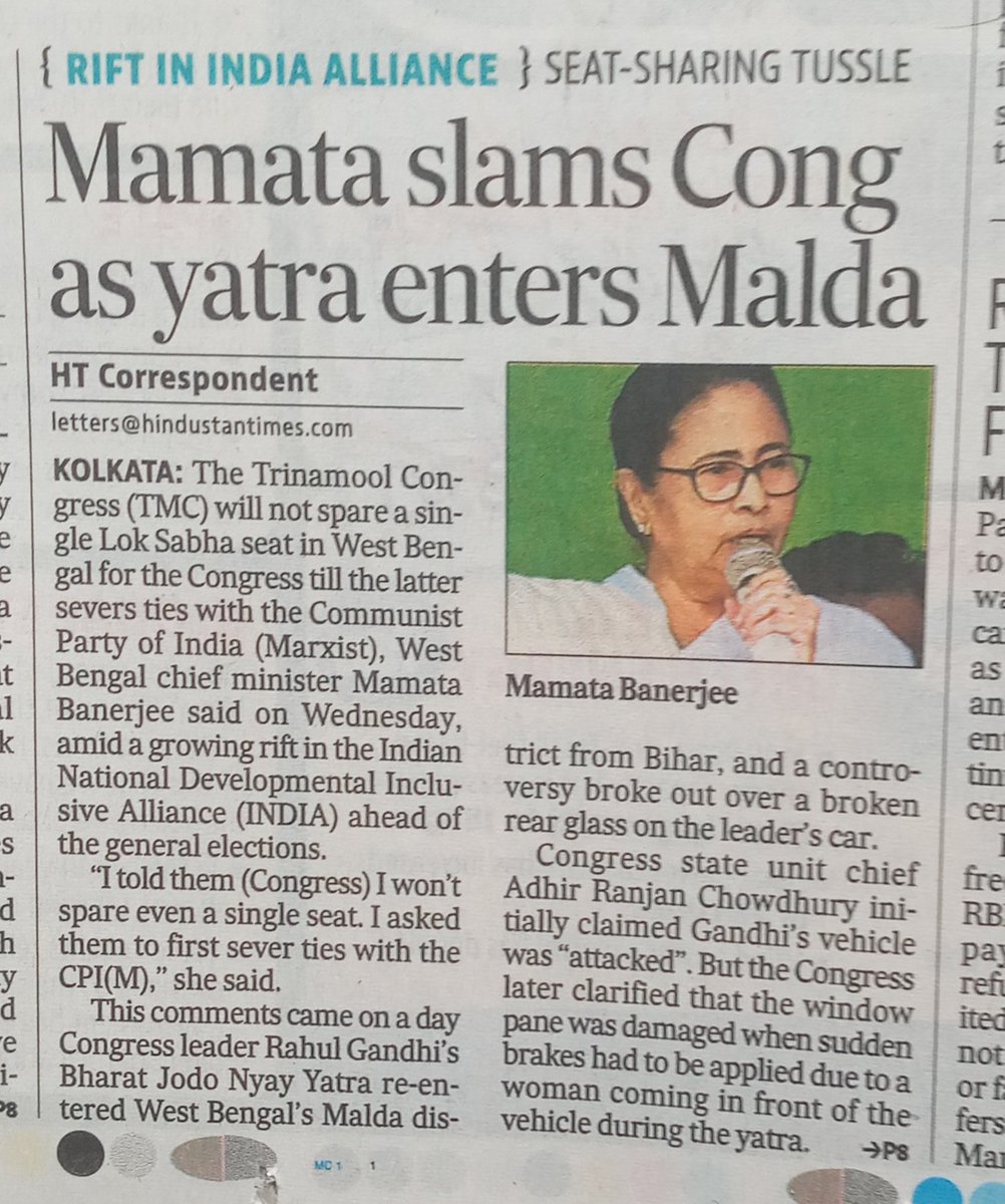 PraveenDavar's tweet photo. Dear Didi @MamataOfficial . As your fmr IYC( I ) colleague n member #SecularForum I beg of you to refrain fm doing anything that weakens #INDIAAlliance. We must realise that for all #Secular parties it is #BJP that is the common enemy. Let's fight together. https://t.co/i7oDZqCjWm