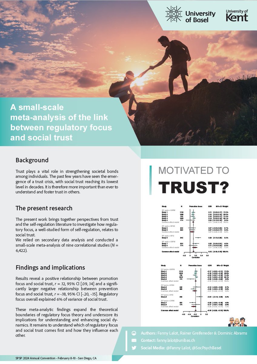 SocPsychBasel's tweet photo. @FannyLalot will also present in the main conference. You'll find her in Poster Session B, Friday, Feb. 9th, 8:00-9:00am https://t.co/YljuDbXhgp