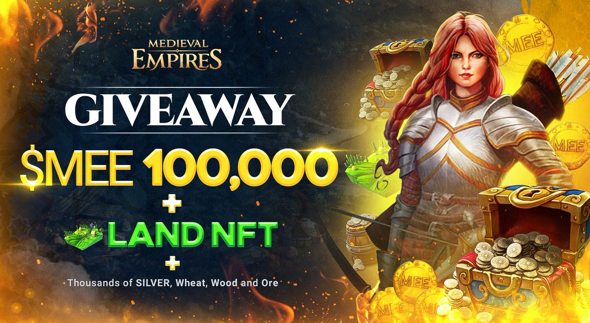 📢GIVEAWAY ANNOUNCEMENT!

We are celebrating the first 1000 warriors allowed to enter the world of Medieval Empires! Lucky players can win from a prize pool of:

💰100,000 $MEE Tokens,
🏞️ #MedievalEmpires Land NFT,
🗃️ thousands of in-game resources and SILVER bundles!

To