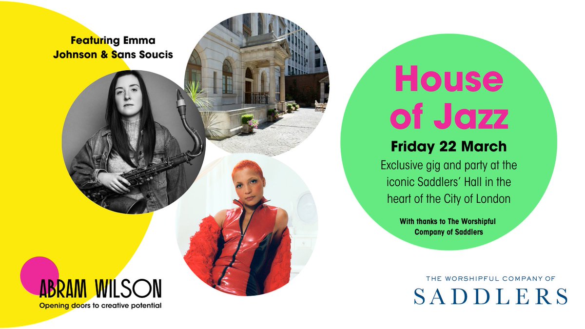 Our House of Jazz tickets are now on sale! 🔥

Join us on 22 March at the beautiful Saddlers' Hall in the heart of the City of London, when fantastic AW Career Development alumni <a href="/emmajohnsonsax/">Emma Johnson</a> and @SansSoucisMusic will lead us through an exceptional night of live music 🎶

1/2