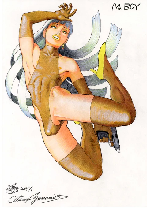 男性がデフォルメされ誇張された絵は自分も好きで何枚も描いてます。女性となんら差別はありません。ただネット需要が限られるのとセンシティブなのであまりアップしてないだけです。これは少し体格のいいMr.ボーイです(2019年) 