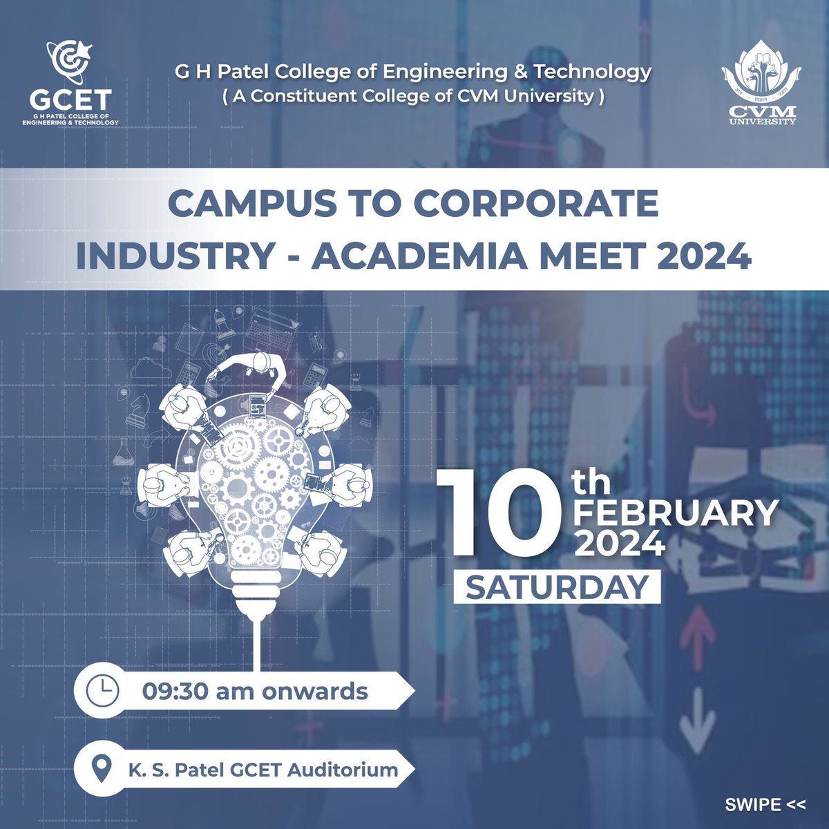 GCET_Official's tweet photo. "Innovation is the alchemy that transforms the ordinary into the extraordinary, turning ideas into the golden fabric of a brighter tomorrow."

Join us at the Industry-Academia Meet, a platform fostering collaboration between academia and industry. https://t.co/yjCNWf9QTu
