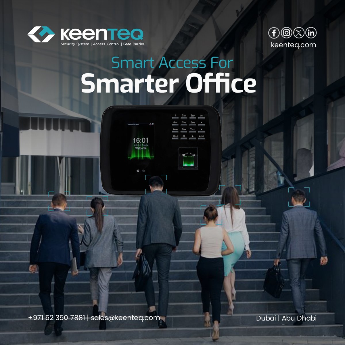 KeenTeQ1's tweet image. Elevate your office protection effortlessly and seamlessly with our Access control system. Upgrade today and experience a new era of access management! 
#accesscontrol #accesscontroluae #accesscontrolsolution #biometric #accesscontrolsystem #keenteq