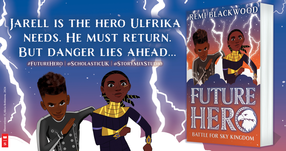 scholasticuk's tweet photo. Jarell is the hero Ulfrika, the land of his ancestors, needs and he must return if he is to stop the sorcerer Ikala from gaining power. But danger lies ahead...
Destiny is HERE.
FUTURE HERO: BATTLE FOR SKY KINGDOM by Remi Blackwood is out now! #FutureHero @storymixstudio https://t.co/5MNI3UDbYh