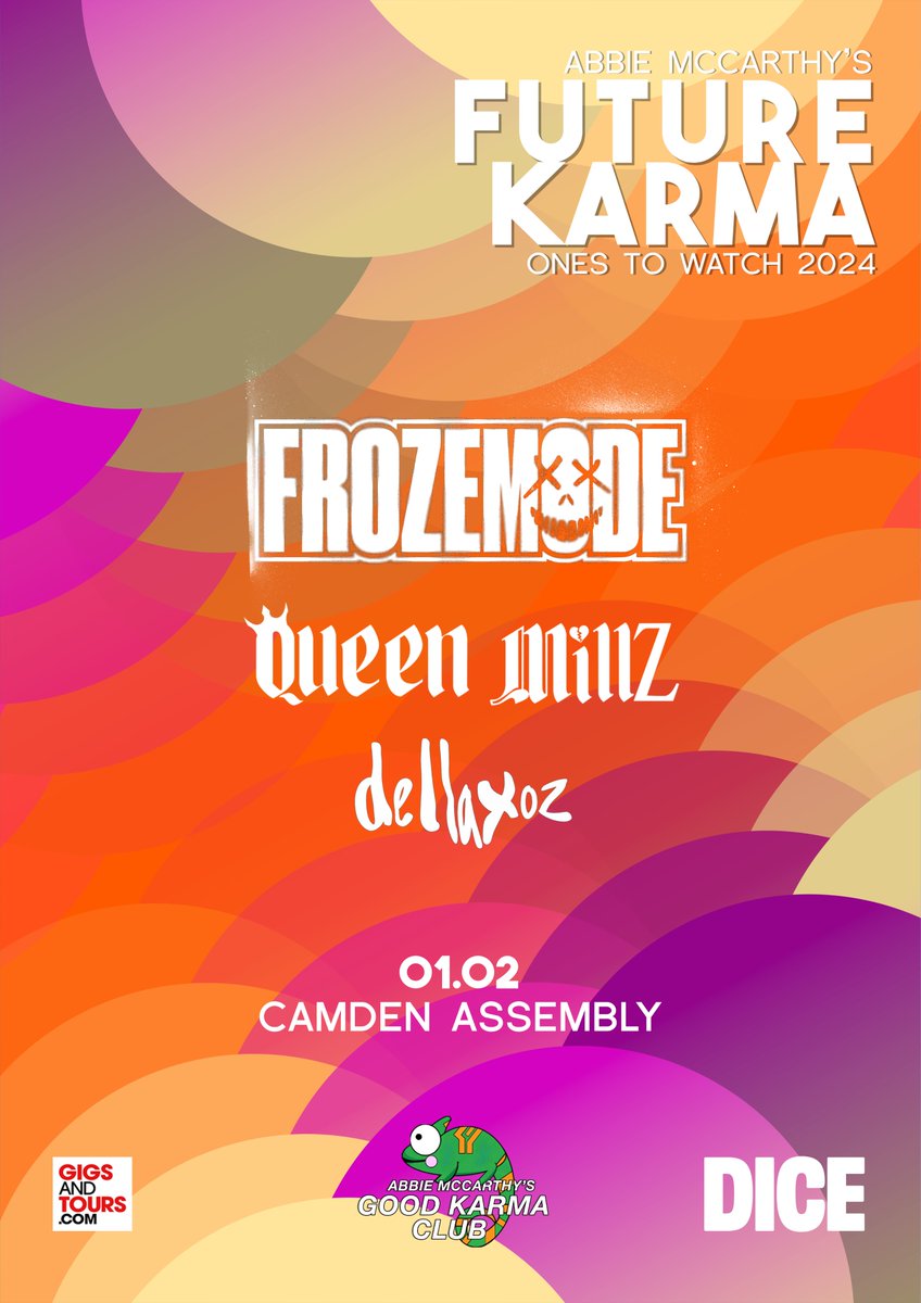 gigsandtours (@gigsandtours) on Twitter photo TONIGHT in London!
<a href="/AbbieAbbiemac/">Abbie McCarthy</a>'s Future Karma - Ones to watch 2024 featuring <a href="/frozemode/">Frozemode</a>, <a href="/QueenMillzLC/">𝕼𝖚𝖊𝖊𝖓 𝕸𝖎𝖑𝖑𝖟🖤</a> and <a href="/dellaxoz/">🇨🇩D£LLA BILL$</a> at <a href="/CamdenAssembly/">Camden Assembly</a> ⚡️
Last tickets up for grabs 🔗 tix.to/AMFK1FEB TONIGHT in London!
<a href="/AbbieAbbiemac/">Abbie McCarthy</a>'s Future Karma - Ones to watch 2024 featuring <a href="/frozemode/">Frozemode</a>, <a href="/QueenMillzLC/">𝕼𝖚𝖊𝖊𝖓 𝕸𝖎𝖑𝖑𝖟🖤</a> and <a href="/dellaxoz/">🇨🇩D£LLA BILL$</a> at <a href="/CamdenAssembly/">Camden Assembly</a> ⚡️
Last tickets up for grabs 🔗 tix.to/AMFK1FEB