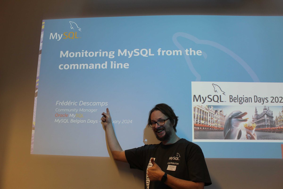 mysql_community's tweet image. @lefred was kicking-off #MySQLBelgianDays 2024 with a talk about MySQL command-line monitoring
#MySQLCommunity