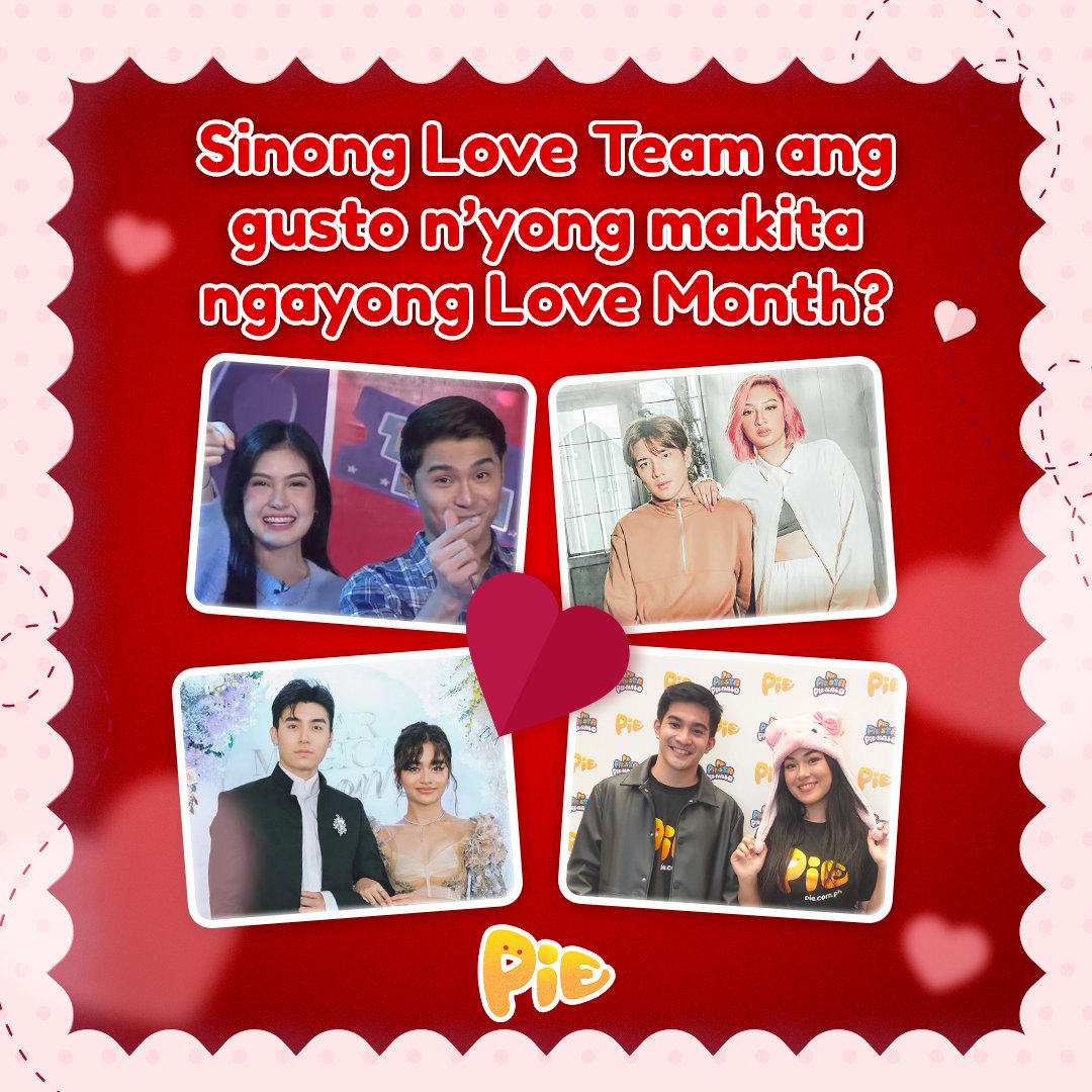 February na, which means? It's the LOVE MONTH! And gusto namin malaman katroPIEs kung sino ang bet niyo makitang Love Team dito sa PIE 😊

Drop it all sa comments! 🩷