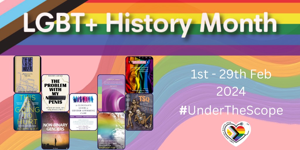 This year's LGBT+ History Month celebrates LGBT+ people's contribution to medicine and healthcare both historically and today. 🩺 These are our picks for books within our collection! #UnderTheScope #LGBThistorymonth