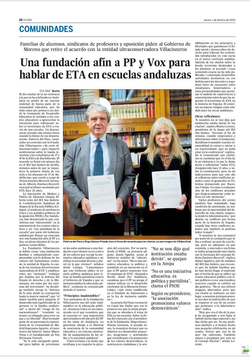 JoseleAguilar's tweet image. ❌Censura al Carnaval de Cádiz
❌Inspectores de educación a los centros escolares de Los Pedroches y Guadiato que pidieron agua en su carta a los Reyes Magos
❌Adoctrinamiento sobre ETA en las aulas andaluzas. 

🔹Ya ven que no era el ideario de VOX, es el de  .@JuanMa_Moreno