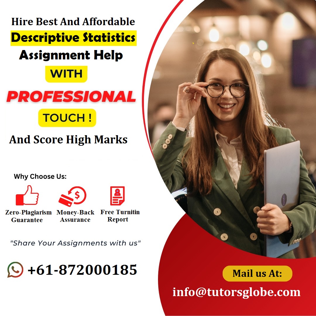 TutorsGlobe's tweet image. Entrust Descriptive Statistics Assignment Help and students need not to take the pressure of completing tasks precisely and on time to their head! #DescriptiveStatisticsAssignmentHelp #MeasuresOfVariation #ProbabilityDistributions #SkewnessAndKurtosis #DataVisualization #Sampling