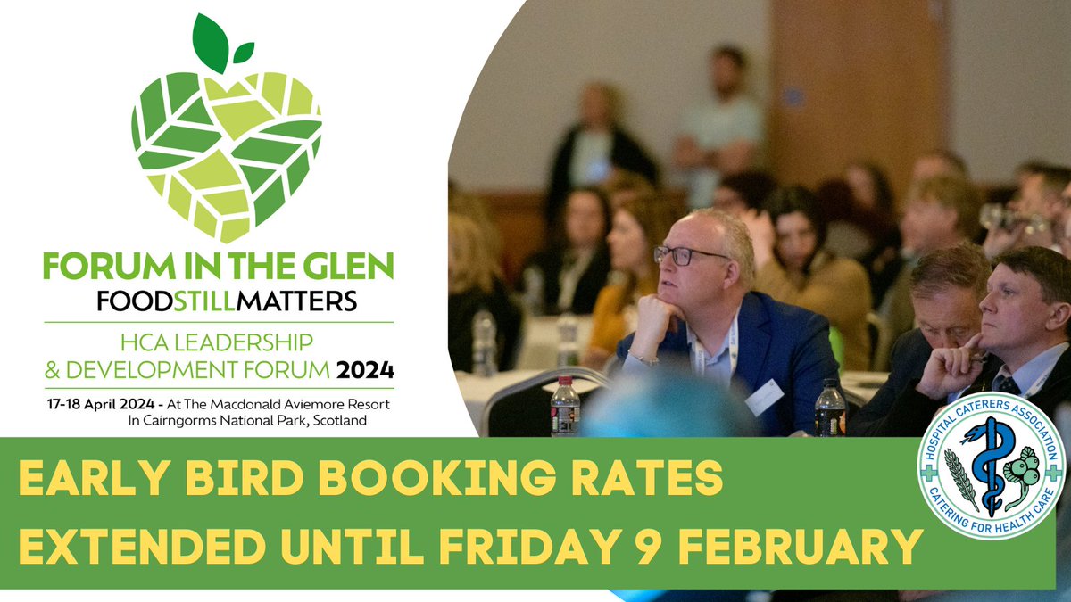 📢Good news for all @hospitalcaterer members who haven't booked their places at the #HCAForum yet - we have extended the early bird discounted rates until Friday 9 February. Visit hcaforum.co.uk to take a look at this year's programme and book your places.