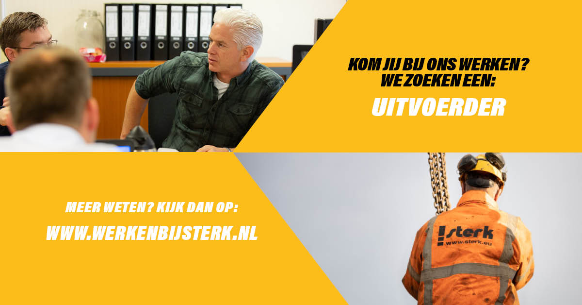 Collegialiteit! Vrijheid! Oog voor de toekomst! Daar draait het om bij Sterk. Als uitvoerder draag jij hier aan bij door zorg te dragen voor een goede uitvoering van onze projecten. 

Voor meer informatie kijk op de website

sterk.eu/vacatures/uitv… 

#Werkenbijsterk