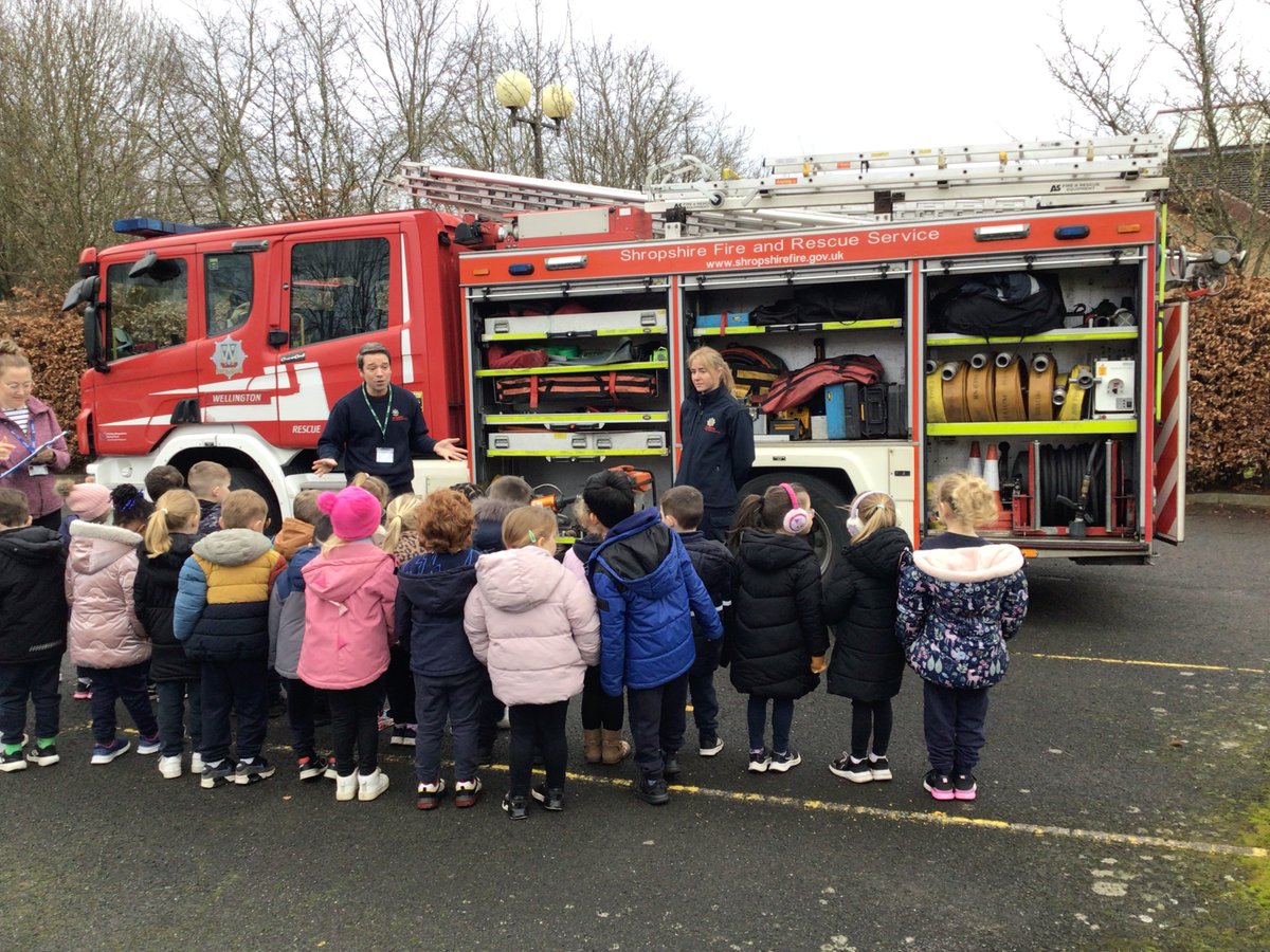 st_bratton's tweet photo. Reception have had an exciting morning with the Wellington Red Watch Fire Service who came to our school to give a talk about their role in the fire service, what to do in an emergency and show off their fantastic fire engine. https://t.co/S9Qx5MqAlo