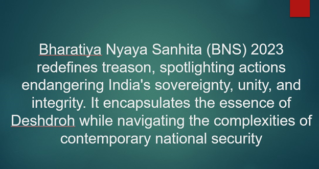 BNS marks pivotal shift in India's legal landscape, broadening the scope of treason to include armed rebellion, destructive activities, separatist movements. It reflects India's commitment to safeguard national interests while upholding democratic principles. #CriminalLawReforms