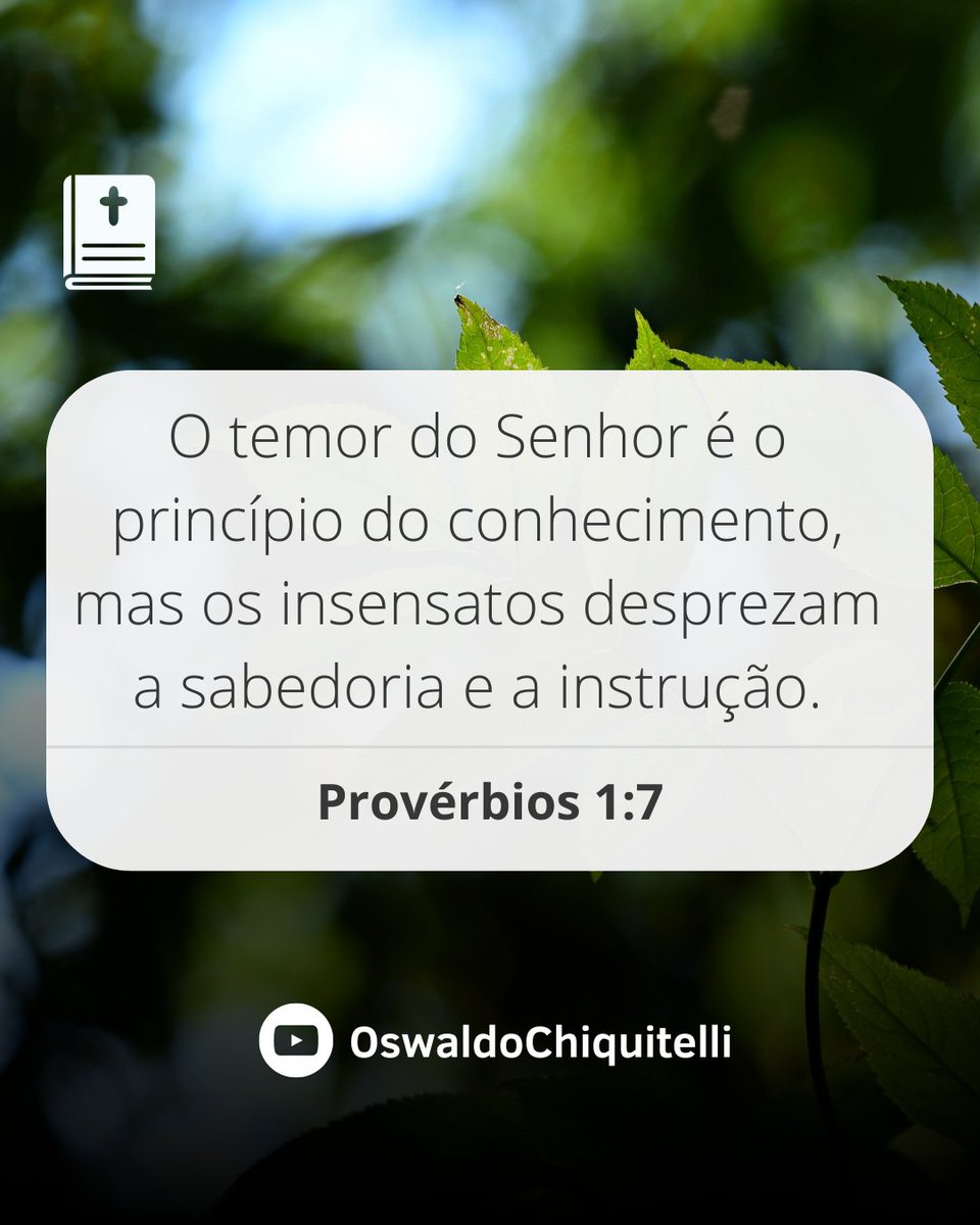 rededevocional's tweet photo. 📖 Para ser sábio, é preciso primeiro temer a Deus, o Senhor. Os tolos desprezam a sabedoria e não querem aprender.  Provérbios 1:7👇🏻

https://t.co/NBKKBiMQdx

#bomdia #versículododia #devocional #provérbios #proverbiododia #livrodeprovérbios #proverbios1 #dia32 #fevereiro2024 https://t.co/4gQlOgm8uZ