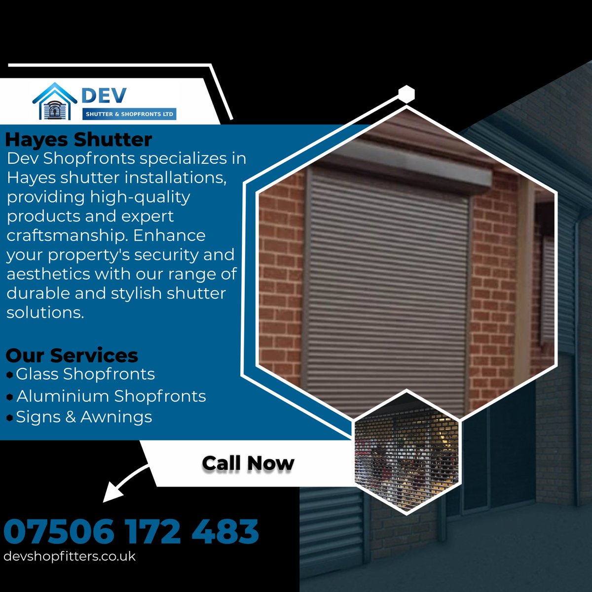 DevShopfro29394's tweet image. Dev Shopfronts specializes in Hayes Shutters on Bullsbrook Road, Hayes. Enhance security and style with our premium shutter solutions, tailored to meet your aesthetic and functional needs.
devshopfitters.co.uk
#HayesShutter 
#ShopfrontSolutions 
#SecurityShutters 
#SafetyFirst