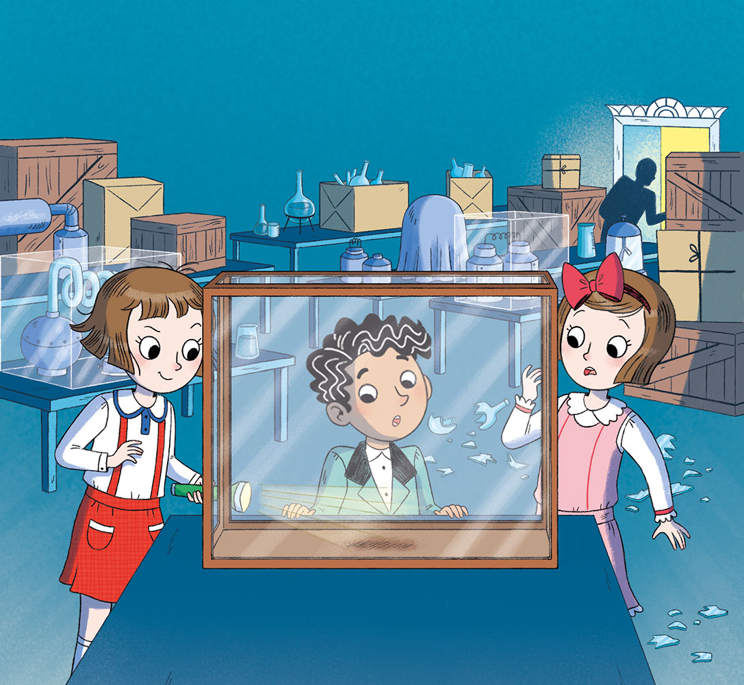 Cover art for "To Halt a Heist" (Book 6-Christie and Agatha's Detective Agency). Written by <a href="/PipMurphyAuthor/">Pip Murphy / サンタシ ◆</a> and out now with <a href="/SweetCherryPub/">Sweet Cherry Publishing</a> 🔍⚗️🧪
#illustration #kidslitart #childrensbook #characterdesign #christieandagatha #tohaltaheist #mystery #chapterbook