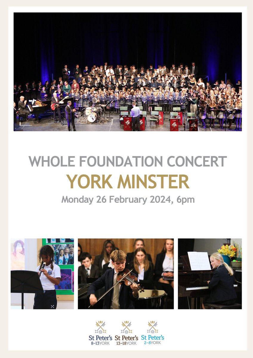 13-18 Music at St Peter’s School, York (@stp13_18music) on Twitter photo We are delighted to see that this term's Whole Foundation Concert has garnered so much interest already! The link for tickets will be sent out in the newsletter this week - make sure to book in advance to not miss out.
#StPetersMusic
<a href="/StPetersYork/">St Peter's School, York</a> We are delighted to see that this term's Whole Foundation Concert has garnered so much interest already! The link for tickets will be sent out in the newsletter this week - make sure to book in advance to not miss out.
#StPetersMusic
<a href="/StPetersYork/">St Peter's School, York</a>