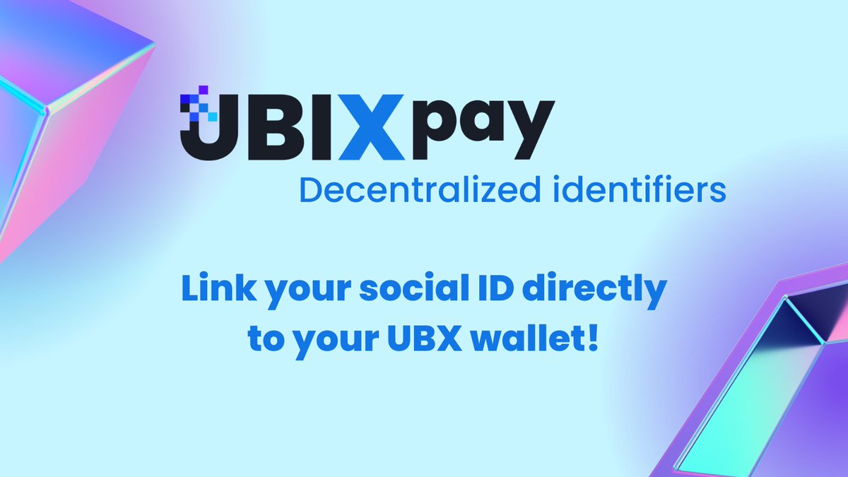 UBIX_Network's tweet photo. Ubixpay has introduced Decentralized Identifiers (DIDs), which allow you to link your social ID (such as Telegram, Twitter-X, and email) directly to your UBX wallet. Here's some additional information ⬇️

📌To transfer funds to another user without using the wallet number, you'll need him to create DID. It's linked to his wallet for receiving transfers.
📌 DIDs align with the SSI concept, giving users greater autonomy over their identity without relying on centralized authorities.
📌The fee to create a DID currently is 200,000 UBX.

🌐 To learn more about this innovative feature, visit Ubixpay website: https://t.co/dCNhJUhV1U