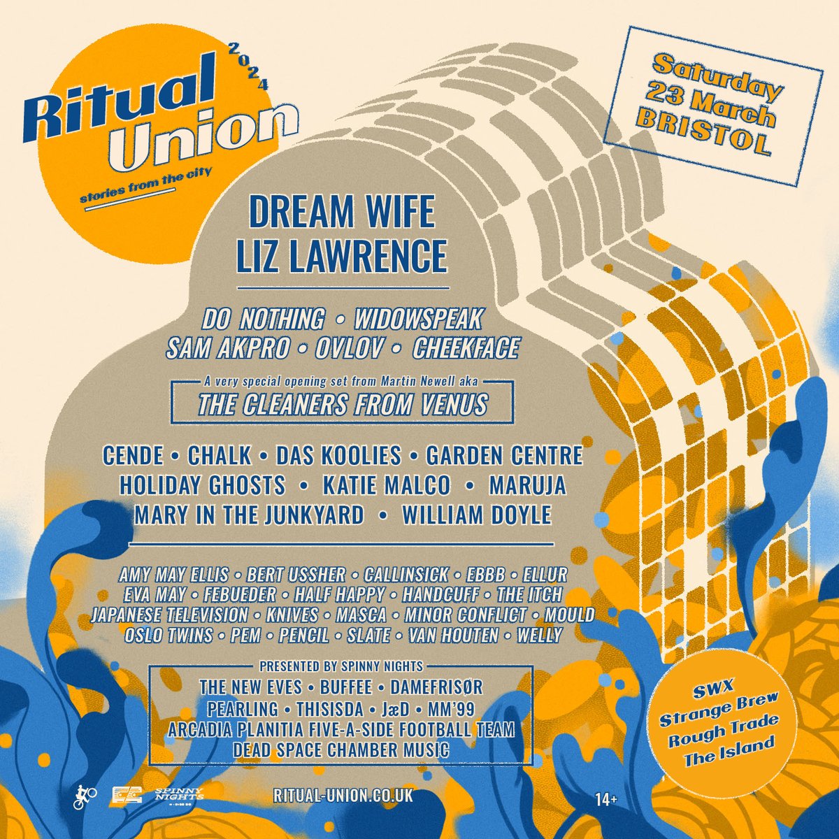 LINEUP ANNOUNCEMENT 💐Sam Akpro, MM'99, Minor Conflict, PEM, Garden Centre & Ovlov will be joining 2024’s Ritual Union lineup! We are SO excited for this year - get your tickets now for Saturday 23rd March x ritual-union.co.uk