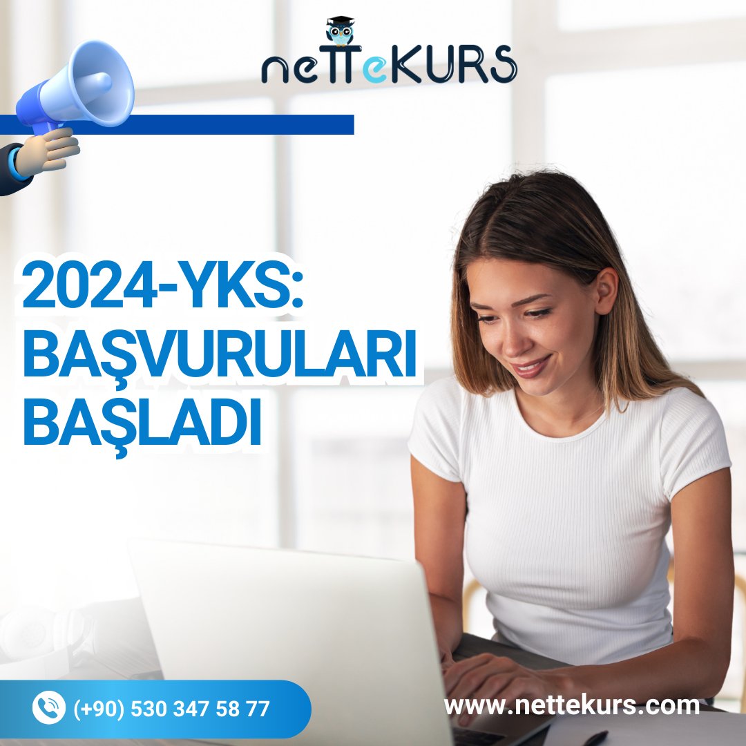 📣2024-YKS: Başvuruları Başladı

👉2024 Yükseköğretim Kurumları Sınavı (2024-YKS), 8-9 Haziran 2024 tarihlerinde yapılacaktır. 

📌Sınava başvurular, 1-26 Şubat 2024 tarihleri arasında yapılacaktır.

#nettekurs #onlinekurs #yksbasvuru #yksonlinekurs #yksdeneme #onlineykskursu