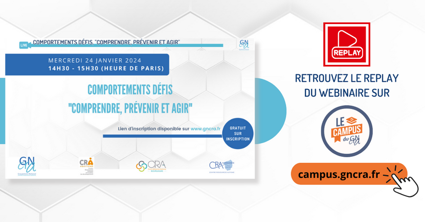 📺 | [REPLAY] Webinaire Comportements Défis, « Comprendre, prévenir et agir »
Vous avez été plus de 800 personnes à suivre les 2 sessions du webinaire 

Merci à toutes et tous pour votre participation. 👏
Accéder au replay  ➡ campus.gncra.fr/mod/page/view.…