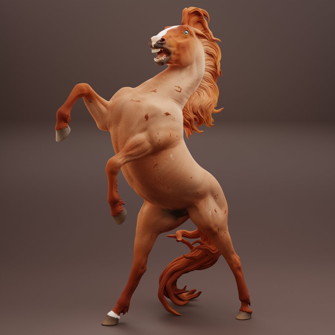 BexbeeStudios's tweet photo. Cossack the Australian brumby stallion 
Sculpted in #zbrush and rendered in #blender3d !
#art #horse #modelhorse #3dartist https://t.co/gZwFQZFkev
