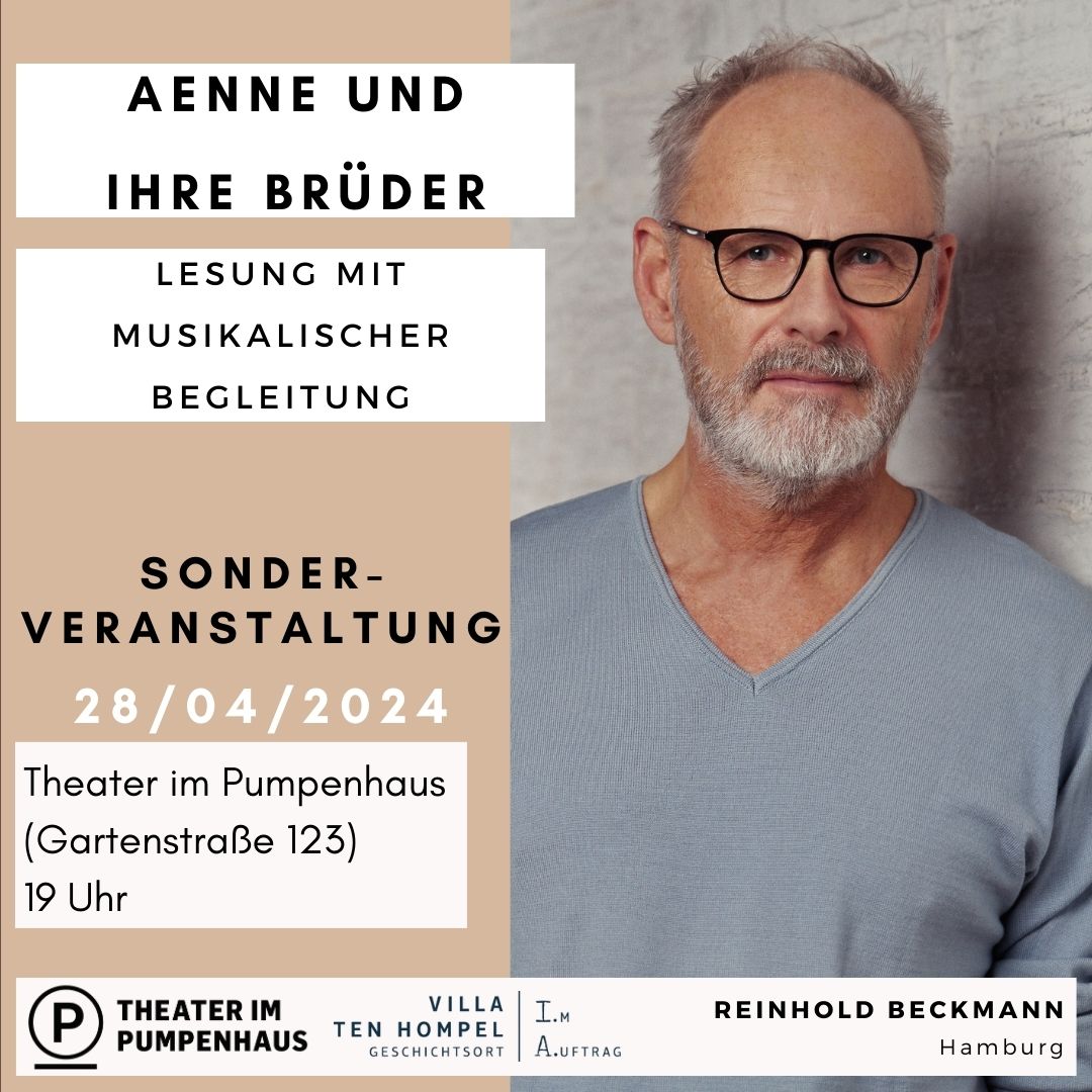 Beckmann kennen die meisten als Moderator der Bundesliga-Sportschau. Am So, 28.4., spricht er im Theater im Pumpenhaus aber nicht über den Sport, sondern die Geschichte seiner Mutter Aenne und wie der Verlust ihrer Brüder im 2. WK ihr Leben prägte: pumpenhaus.de/veranstaltung/…