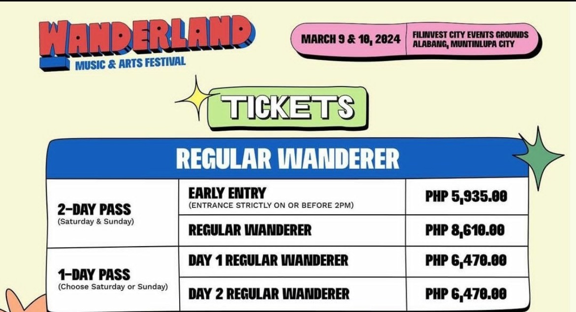 fgacaccount's tweet photo. LFB WTS

Wanderland 2024 
March 9-10, 2024

2-Day Regular Wanderer

Selling 2 tickets for 4k pesos each! 
RFS: won’t be in Manila 🥲

Open for meet-ups for authenticity check https://t.co/QBcVLRdOZ0