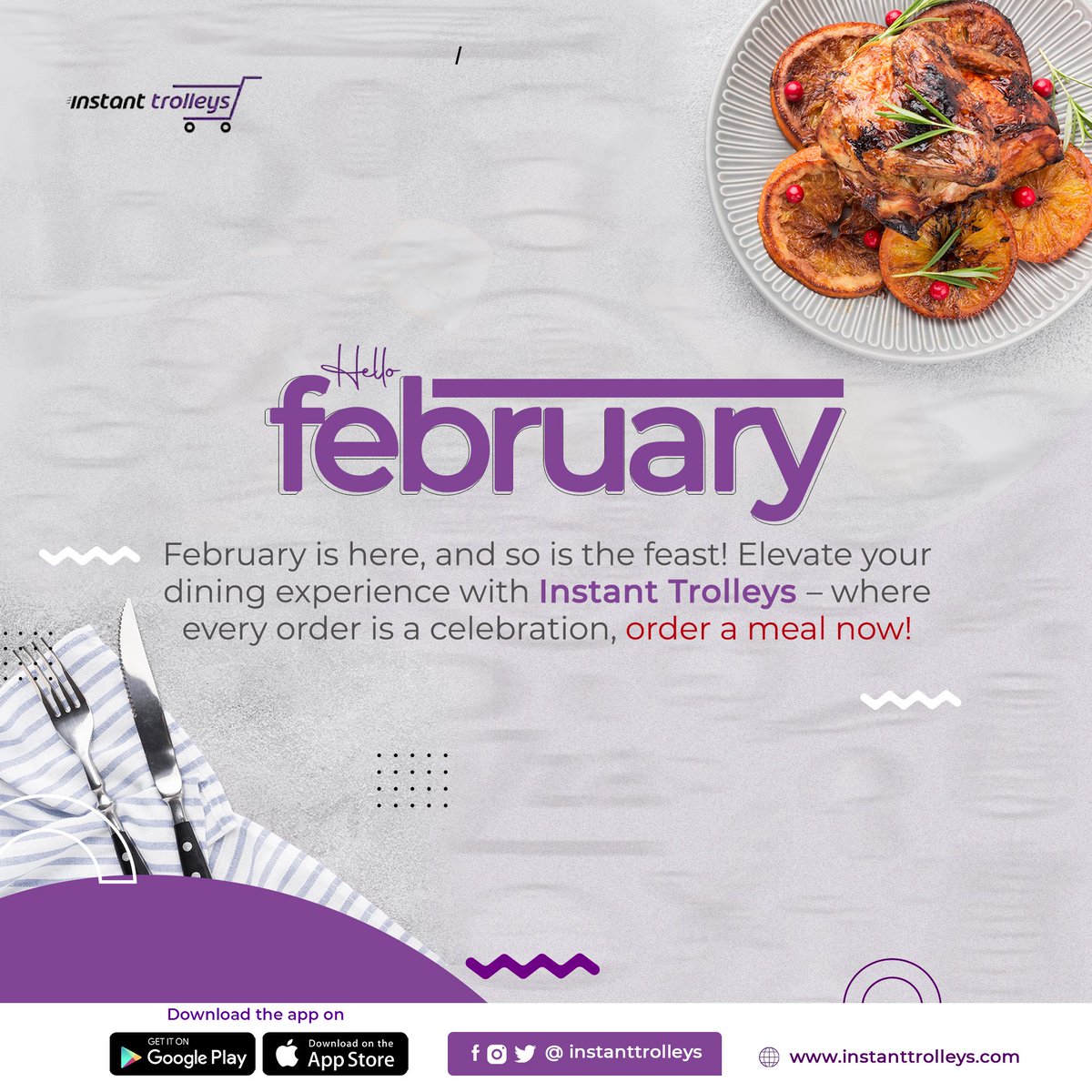 Order a meal now....
#UseInstantTrolleys #MondayInspiration #FoodGroceryLogistics Ned Nwoko 1 USD Debby Ola of Lagos Banks Nigeria Air The CBN Rufai BDCs Tinubu Zlatan #Naira Cardi B