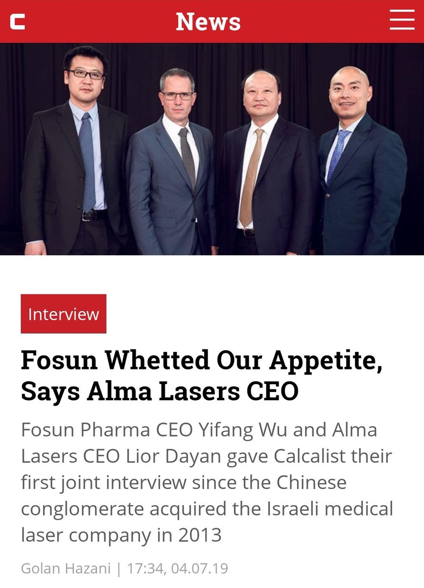 SEORINAZIP's tweet photo. ‼️ | Alma Korea is a branch from Alma Laser, an isntreal based company. It was acquired by Fosun Pharma, a chinese company through Sisram Medical.

Reference: 
➡️ https://t.co/ZSHUBLMZum
➡️ https://t.co/XdDPAPwCEJ https://t.co/tnlPkgsT2y