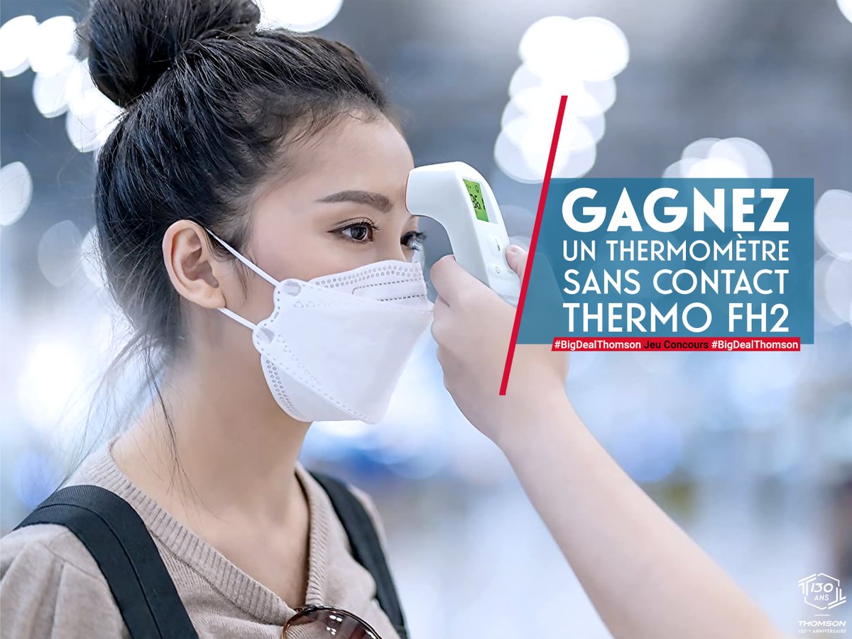 Le thermomètre Thermo FH2 #Thomson est destiné à mesurer votre température corporelle ou celle d'objet ! 🌡️

Il est à gagner cette semaine ! 🥳

Pour participer 👇

1⃣ Abonnez-vous à <a href="/Thomson_FRA/">Thomson France</a>
2⃣ RT ce jeu 🔃
3⃣ Invitez deux amis ! ❤️

🍀🎁 #BigDealThomson #ThomsonSanté 🎁🍀