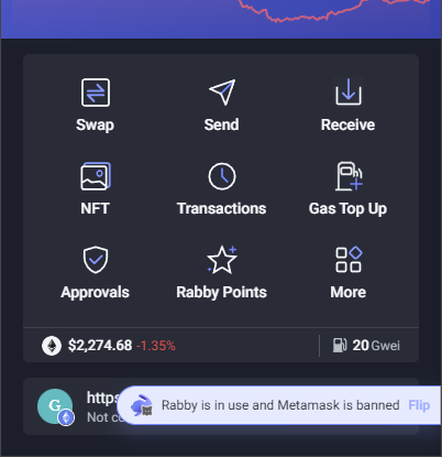 Cyphr / Ross (@gmcyphr) on Twitter photo 'Rabby is in use and Metamask is banned' is becoming my default state of late.
Like many others, I switched to <a href="/Rabby_io/">Rabby Wallet</a> for the points. I wish I'd done so sooner. It's a far better product than MM in every conceivable way.
My ref code is 'GM' for when you take the leap. 'Rabby is in use and Metamask is banned' is becoming my default state of late.
Like many others, I switched to <a href="/Rabby_io/">Rabby Wallet</a> for the points. I wish I'd done so sooner. It's a far better product than MM in every conceivable way.
My ref code is 'GM' for when you take the leap.
