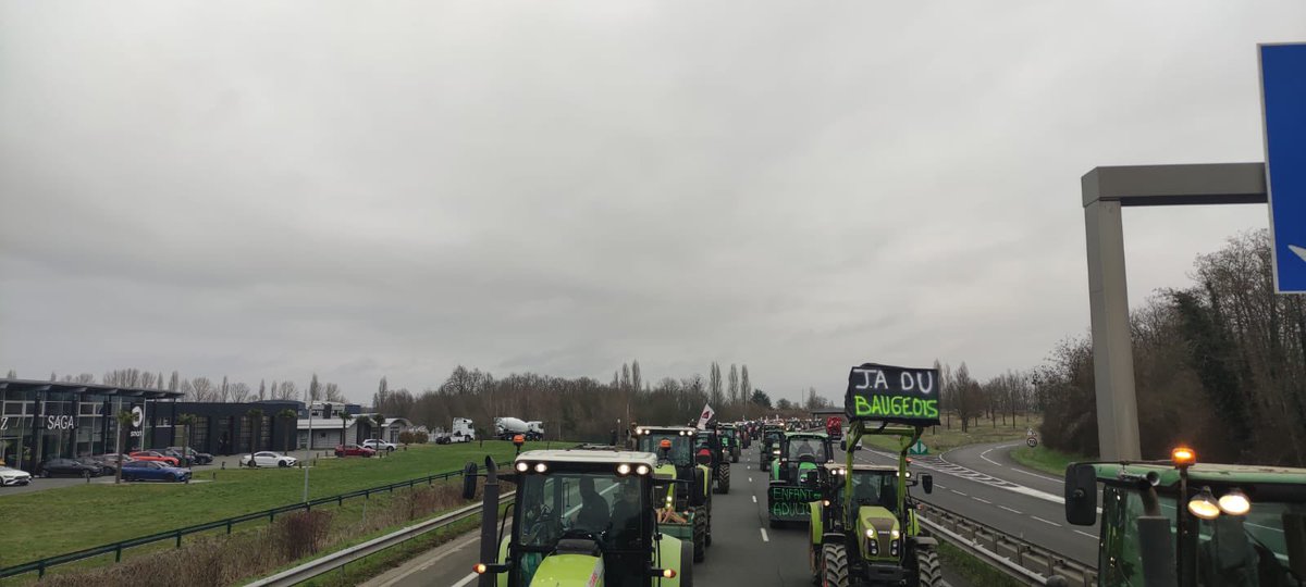FDSEA49's tweet photo. De Candé, Segré, Baugé, Cholet, Brissac, Chemillé, … C’est tout le @Maine_et_Loire qui est mobilisé et qui se dirige vers Angers. 
#onmarchesurlatete #onvousnourrit #angers #maineetloire #agrisouspression @JeunesAgri49 https://t.co/Nd8N5JR8qL