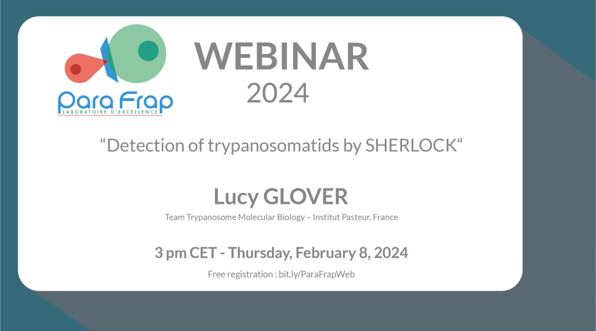 🚨Next @ParaFrap Webinar: @Glover_Tryplab - Team Trypanosome Molecular Biology – @institutpasteur, Paris, France #trypanosoma 🗓Thursday, February 8, 3pm CET 🔗Open to all, free registration: bit.ly/ParaFrapWeb