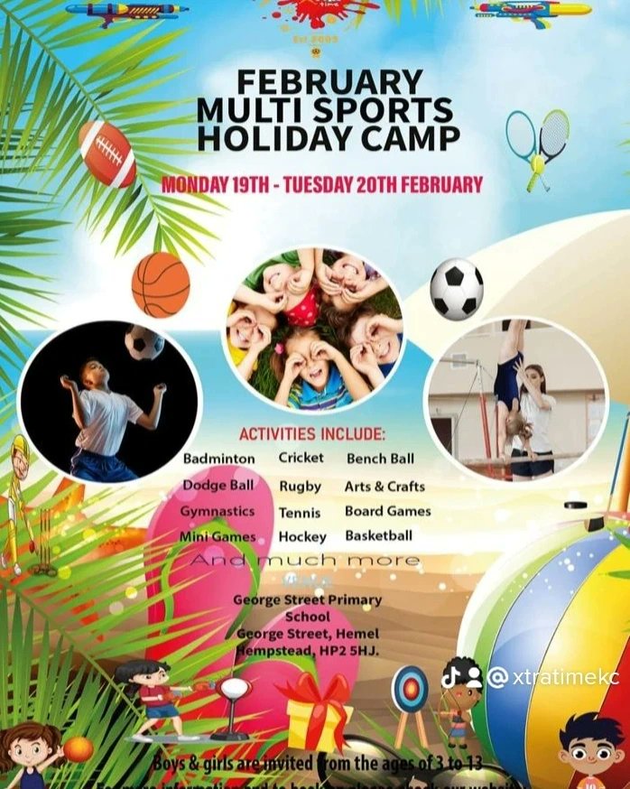 Holiday Camp is fast approaching!! 💯

We hope to see you there!! 🫡

#Cassiobury #xtratime #holidaycamp #kidsclubs