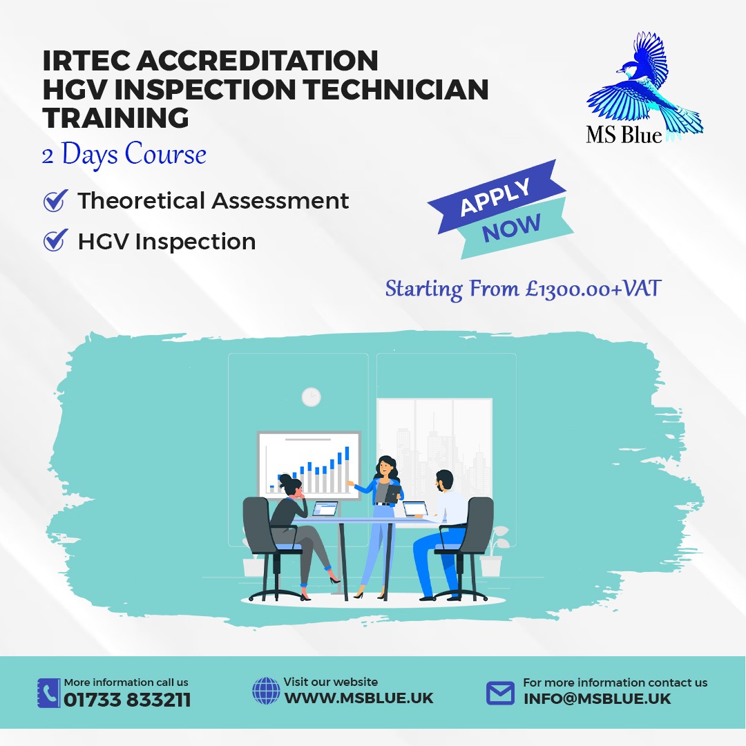 msblue_official's tweet photo. 👇 Enrolment Open Now For IRTEC Accredited HGV Inspection Technician Training 2 Days Course
😎 English and Romanian
Examinations and Assessments held in English Only
.
.
.
📌For more details Visit our website
https://t.co/tLQN6CnoeN
#IRTEC #CPC #TransportTrainings #TransportUK https://t.co/KelD7LIDuI