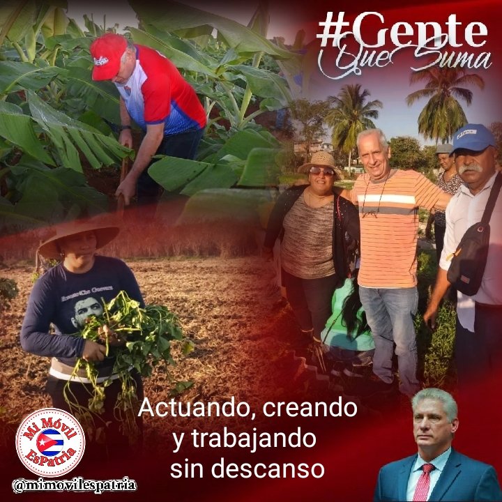 Buenos días #Cuba nos enseñó nuestro Apóstol que el hombre crece con el trabajo que sale de sus manos #GenteQueSuma actuando, creando y trabajando sin descanso.
#MiMóvilEsPatria 
<a href="/mimovilespatria/">mimovilespatria</a> 
@Colina_VClara 
<a href="/EVilluendasC/">Enrique Villuendas</a> 
<a href="/DrRobertoMOjeda/">Dr. Roberto Morales Ojeda</a>