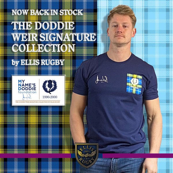 Stylish T-Shirt. Back in stock!

The Doddie Weir Signature Range

View - ellisrugby.com/product-catego…

#DoddieWeir #ScotlandRugby #EllisRugby

@TalkRugbyUnion @happyeggshaped @RugbyPass @RugbyEng @RuckRugby @Rugbydump @ultimaterugby @RugbyPass