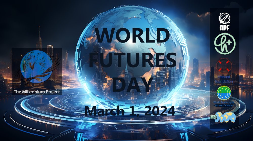 📢 #savethedate March 1st will be the World Futures Day: a 24-hour open conversation around the world about the #futures sponsored by @MillenniumProj,  @profuturists, @HumanityPlus, @LifeboatHQ , @_WAAS_, @worldfutures

📌 @4CF_foresight will support the facilitation. #foresight