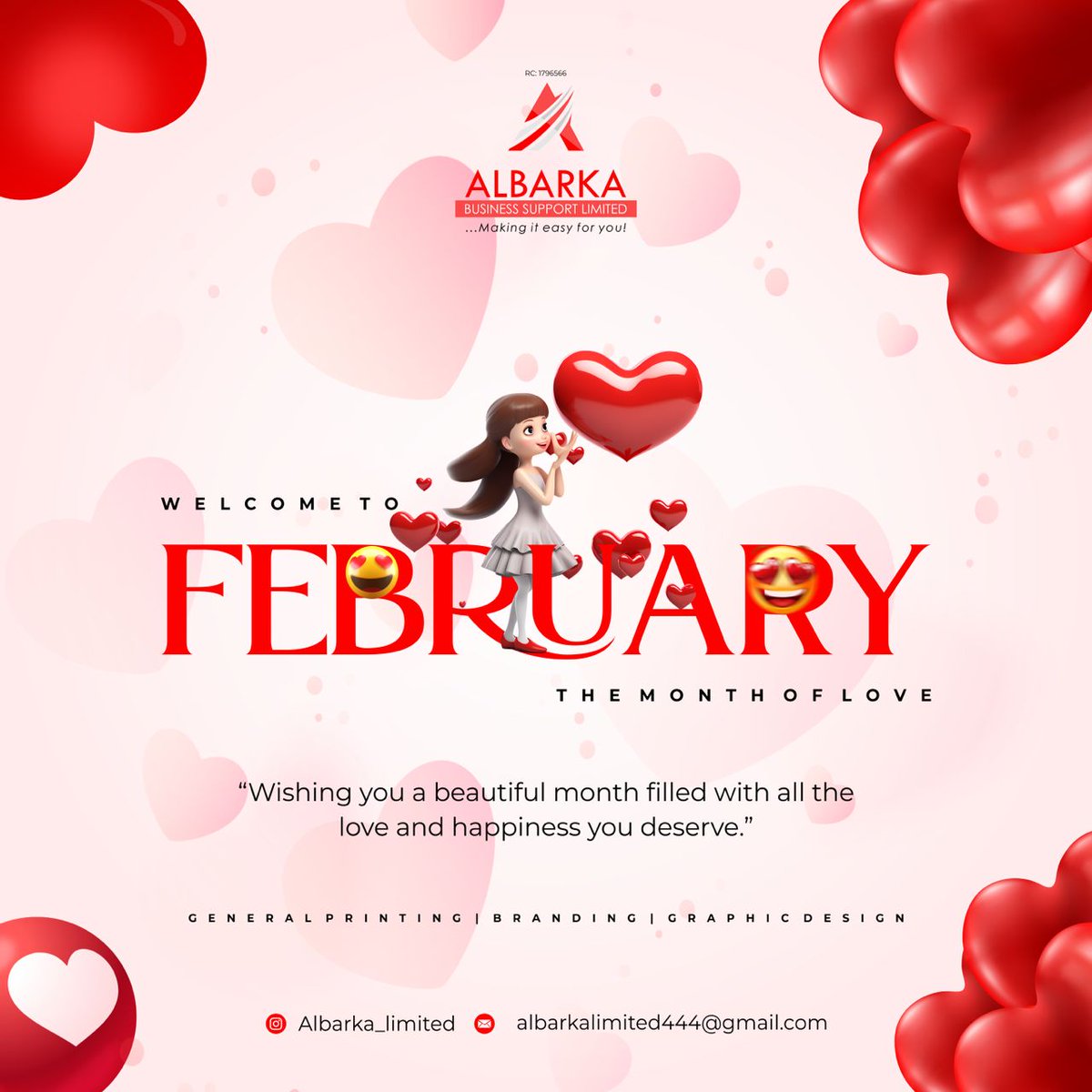 AlbarkaLtd's tweet photo. Happy New Month filled with love and prosperity. 💙💙💙

As we embark on February, may your financial goals flourish, and may the spirit of love accompany you on your journey to success. Thank you for being part of our community! #NewMonth #FinancialWellness 💙 https://t.co/P6JVUpABRW