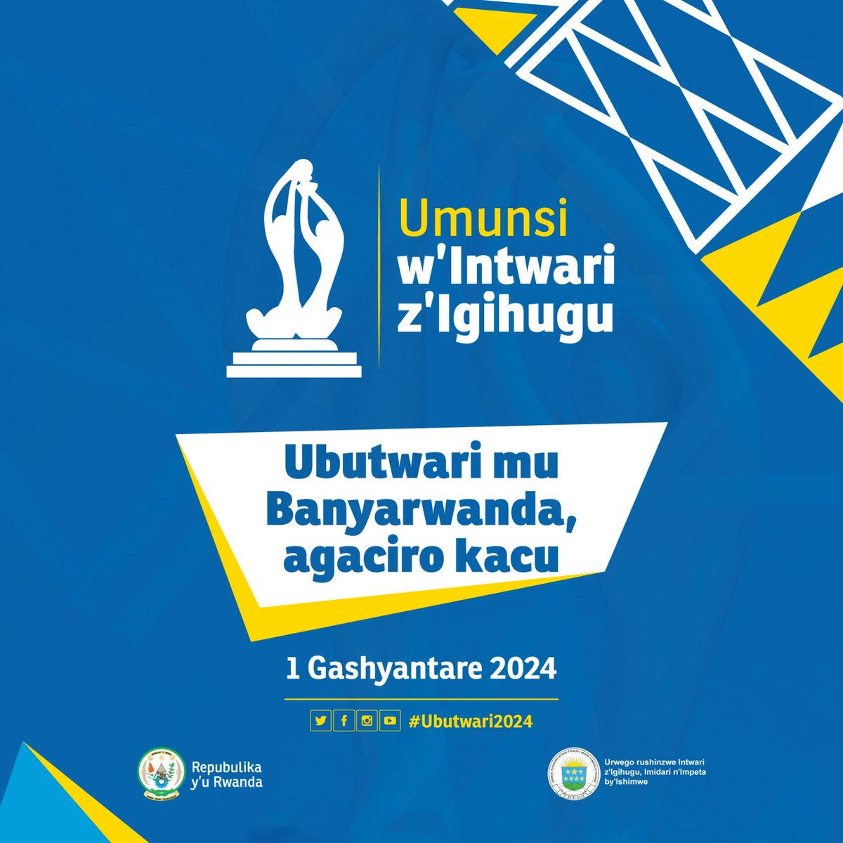 RONGI_Sector's tweet photo. Ubuyobozi bw'Umurenge wa Rongi   bwifurije #Imbangukiramihigo #Abafatanyabikorwa b'Umurenge n'abaturage bose muri rusange umunsi mwiza w'Intwari.

"𝙐𝙗𝙪𝙩𝙬𝙖𝙧𝙞 𝙢𝙪 𝘽𝙖𝙣𝙮𝙖𝙧𝙬𝙖𝙣𝙙𝙖, 𝙖𝙜𝙖𝙘𝙞𝙧𝙤 𝙠𝙖𝙘𝙪." https://t.co/EIf43KmDo0