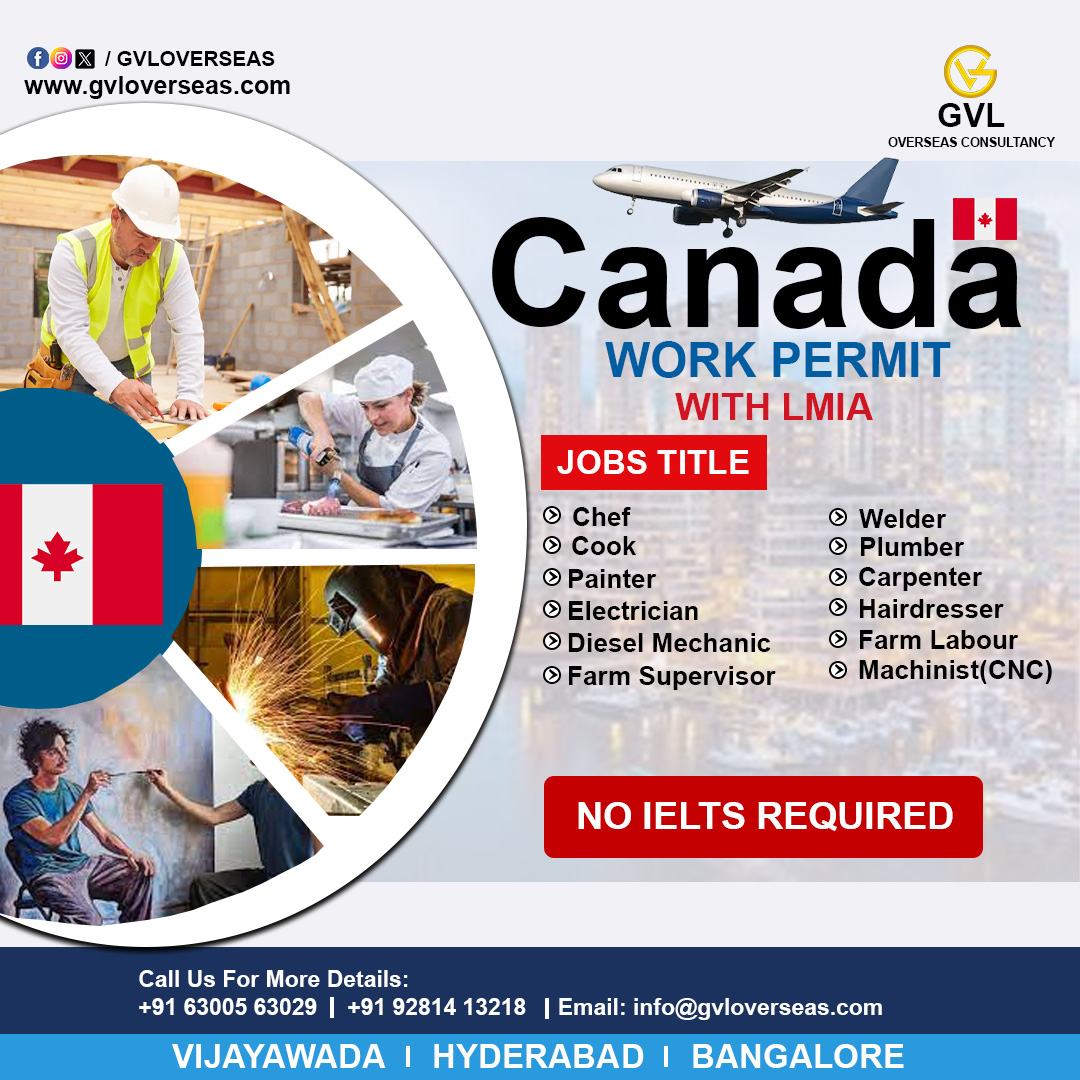 Canada Work Permit #canada #workpermit #canadaworkpermit #canadaworkpermitvisa #chef #cook #painter #electrician #dieselmechanic #farmsupervisor #welder #plumber #carpenter #hairdresser #farmlabour #machinist #noieltstocanada #gvl #gvloverseas #gvloverseasservices #gvloverseasjob