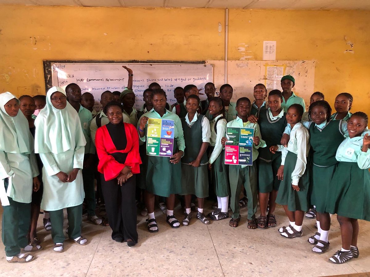 Excited to continue collaborating with Government Day Secondary School, Gwarinpa’s WASH club! 💧 Engaging students in hygiene discussions and promoting community health. #WASHProgram #HygieneEducation #CommunityHealth #SDG6 #CESDA