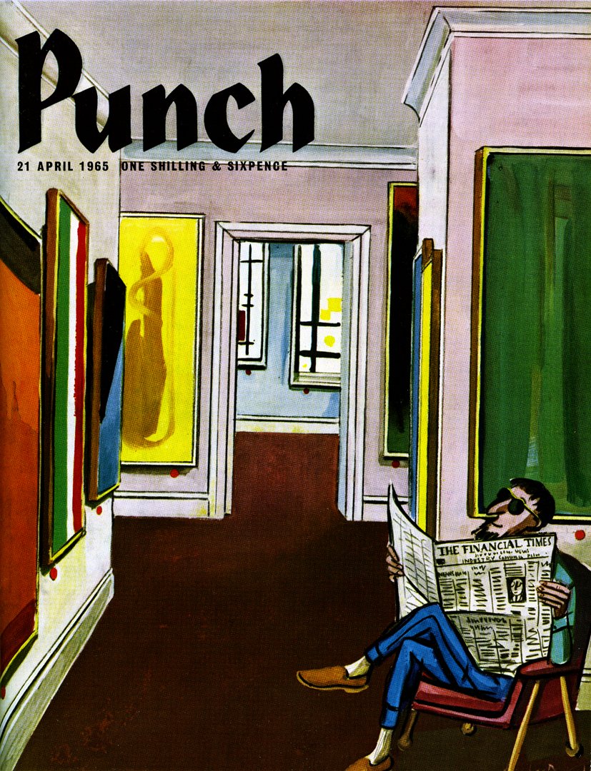 PunchBooks's tweet photo. Today's PUNCH colour cover. Art and money .... Bill Scully 1965 #paintings #culture #artmarket #newspapers #media #collectors #value #collections #arttrade https://t.co/PWeLsusry3