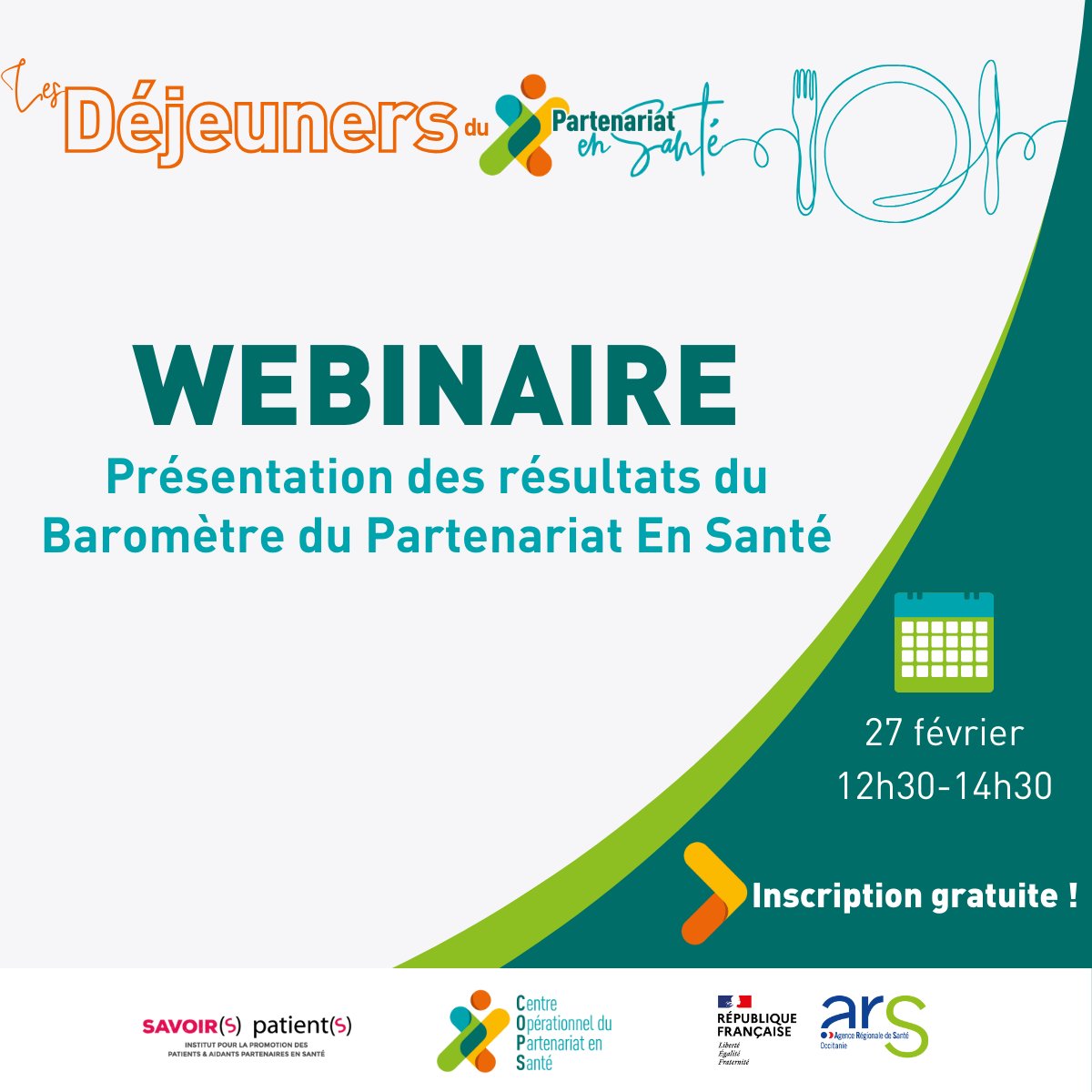 [Les déj' du PeS]🍽
Pour ce 1er webinaire de l’année le COPS vous présente les résultats du Baromètre 2023 du Partenariat en Santé en Occitanie
S'inscrire: partenariat-en-sante.org/evenements/web…